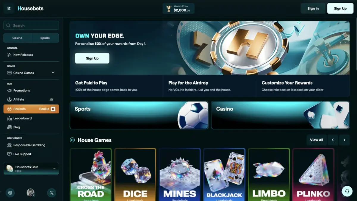 Inside the Housebets Casino: Game Categories and Playing Formats image 2
