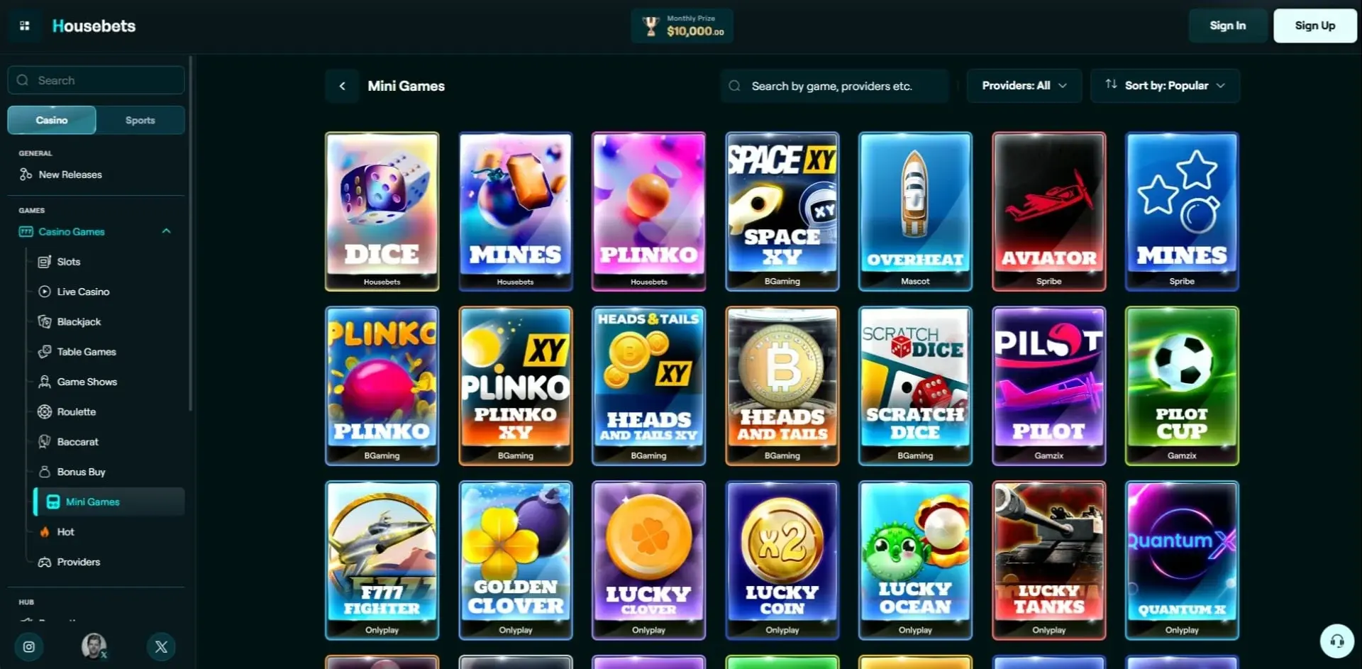 Inside the Housebets Casino: Game Categories and Playing Formats image 3